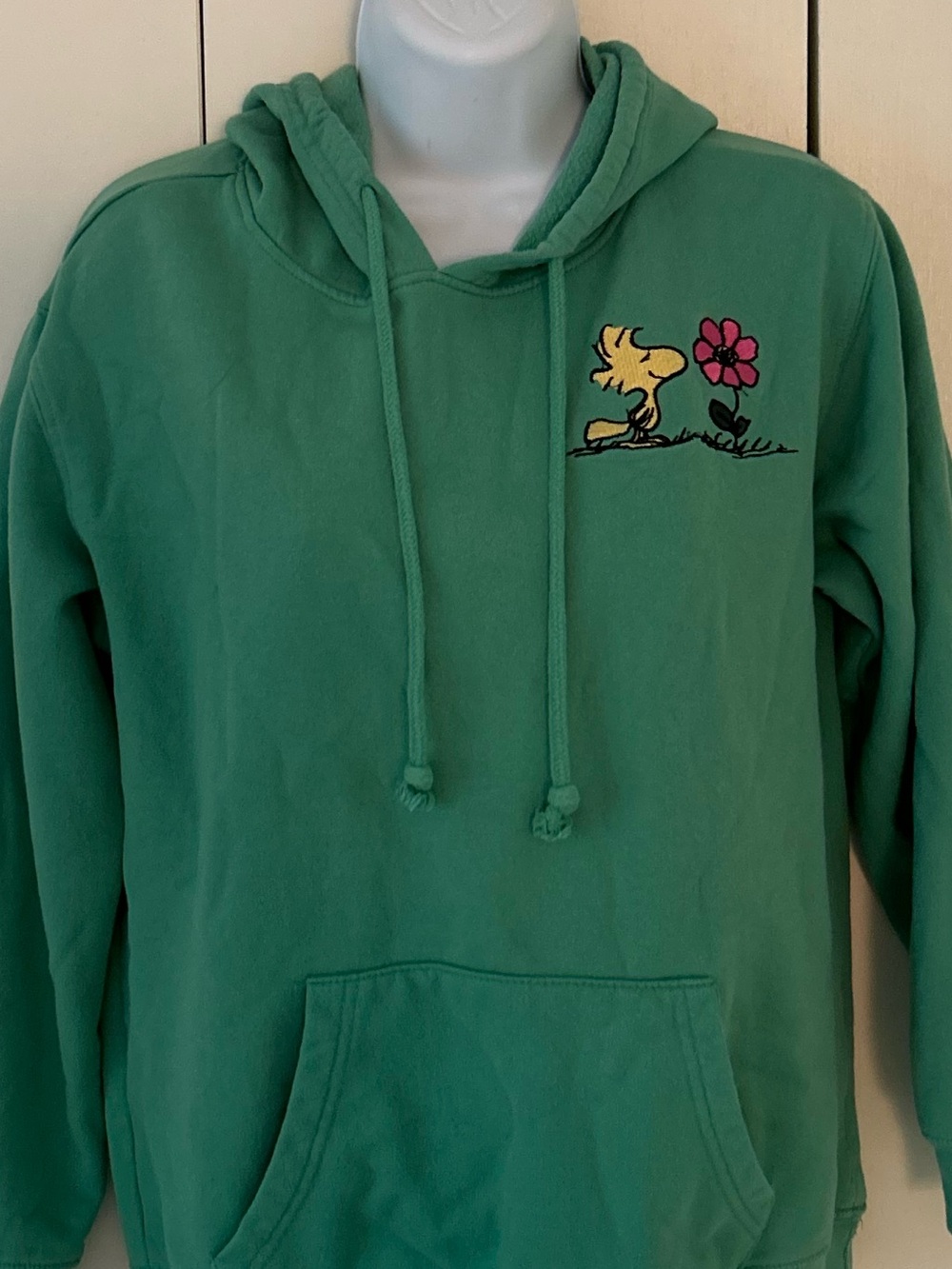 Peanuts cotton blend Snoopy Woodstock hooded sweatshirt front pocket S - Picture 6 of 9